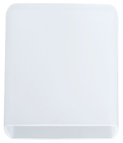White square plastic wall light with rounded corners for modern indoor lighting solutions