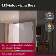 LED-inbouwlamp 3-Step-Dim Nova Basisset zwenkbaar hoekig 84x84mm 50° GU10 3x6,5W 3x460lm 230V dimbaar 2700K Alu gedraaid