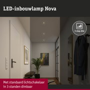 LED-inbouwlamp Nova in warm wit met 3-standen dimmer voor halverlichting