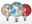 Three decorative mosaic glass bulbs in white, blue-green, and red for ambient lighting effects.