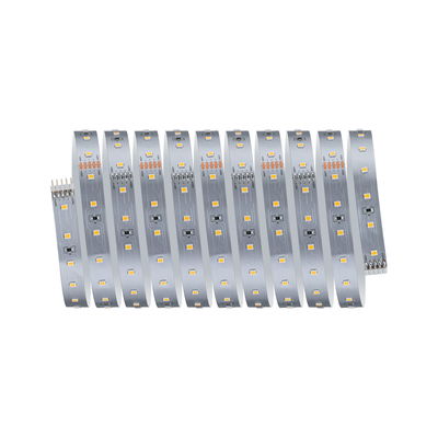 Flexibler LED-Streifen in Silber mit warmweißen LEDs für moderne Lichtakzente und Dekoration.