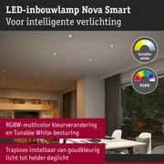LED-inbouwlamp Nova Smart met RGBW-kleurverandering en Tunable White-besturing voor slimme verlichting