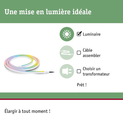 Bande lumineuse LED colorée et flexible pour un éclairage et une décoration personnalisables.