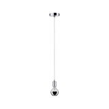 Moderne hanglamp met chromen fitting en zilveren lamp voor stijlvolle verlichting