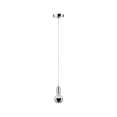 Moderne hanglamp met chromen fitting en zilveren lamp voor stijlvolle verlichting