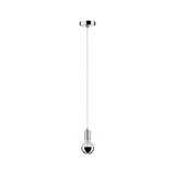 Modern pendant light with chrome socket and silver bulb for stylish room lighting