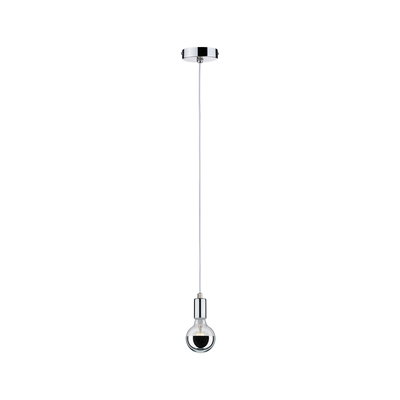 Modern pendant light with chrome socket and silver bulb for stylish room lighting