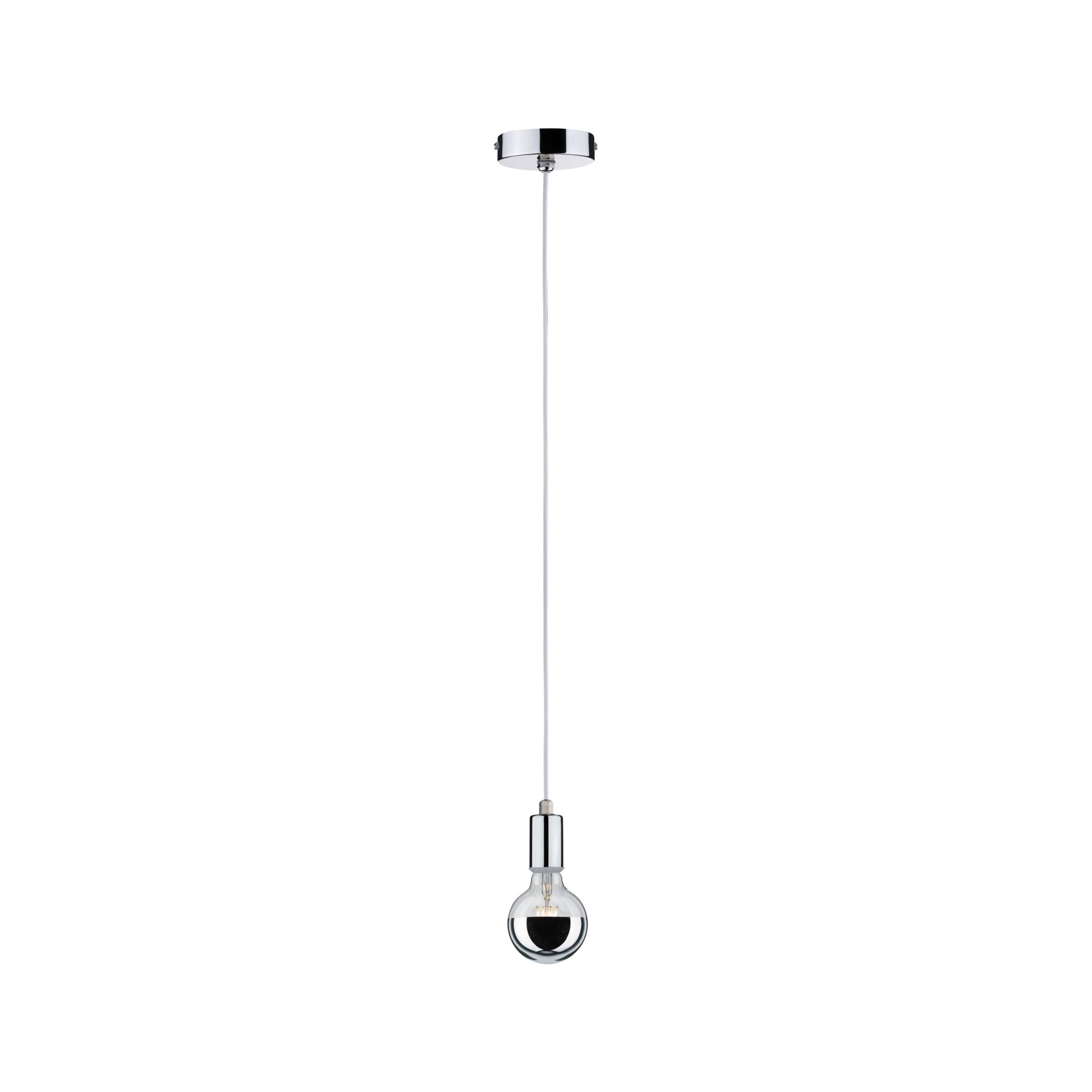 Suspension moderne en métal chromé avec ampoule mi-miroir pour un éclairage intérieur élégant