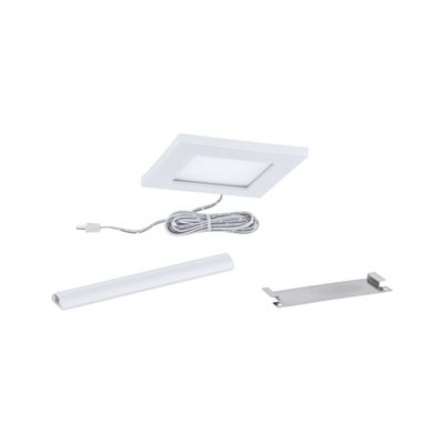 Vierkant wit LED-inbouwpaneel met kabel en montagemateriaal voor moderne verlichting