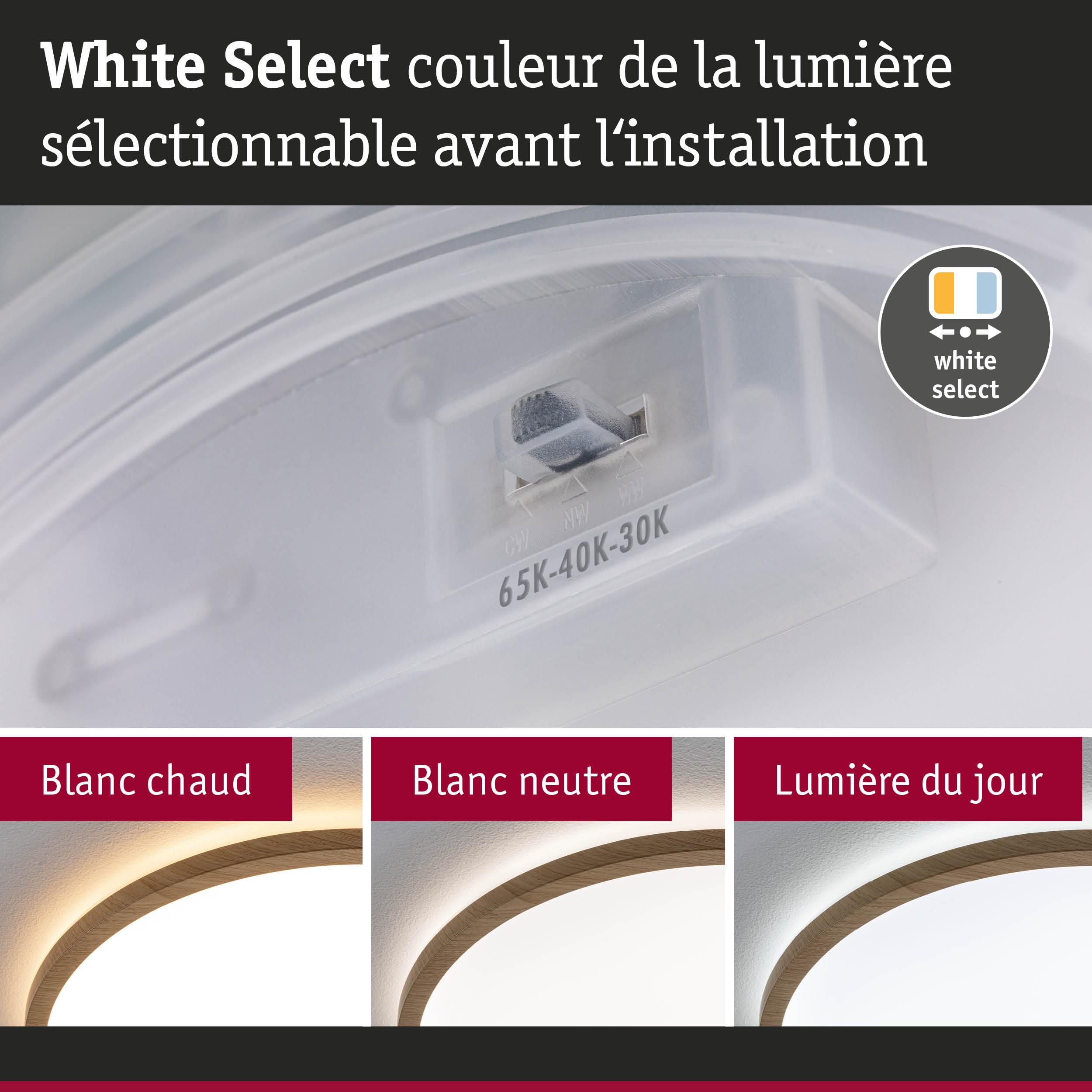 Interrupteur de lumière LED blanche pour choisir blanc chaud, blanc neutre ou lumière du jour
