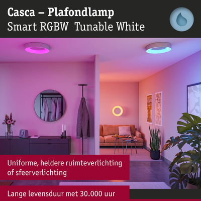 Casca slimme RGBW witte plafondlamp met instelbaar licht voor heldere ruimte- en sfeerverlichting