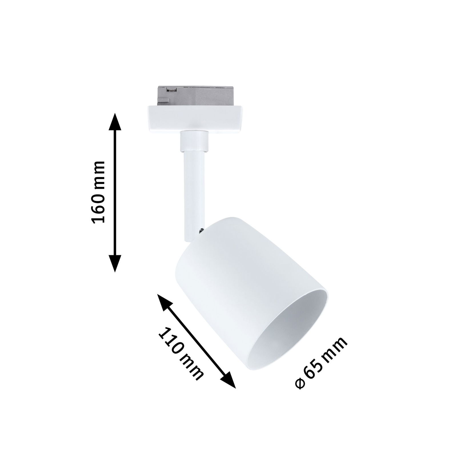 URail Spot sur rail Cover Spot individuel GU10 max. 10W gradable 230V Blanc signal