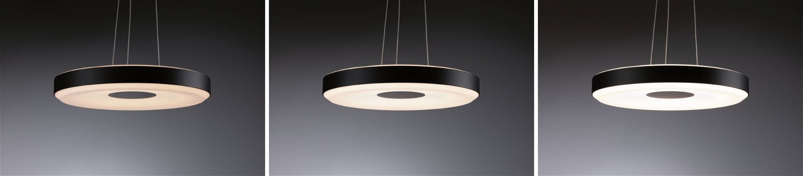 LED Pendant luminaire Smart Home Zigbee 3.0 Puric Pane 2700K 1.200lm / 700lm 11 / 1x7W Black/Grey dimmable