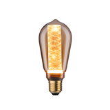 Vintage LED-lamp met amberkleurig glas en decoratieve gloeidraad voor sfeervolle en energiezuinige verlichting