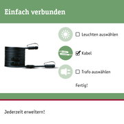 Schwarzes Verlängerungskabel mit Steckverbindern für flexible Beleuchtungsinstallation und Kabelmanagement