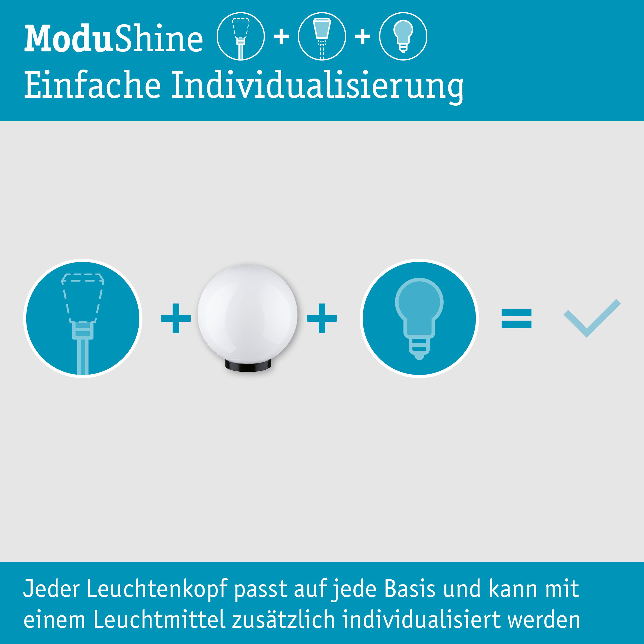 ModuShine Schirm Taleno IP44 kugelförmig Anthrazit/Weiß