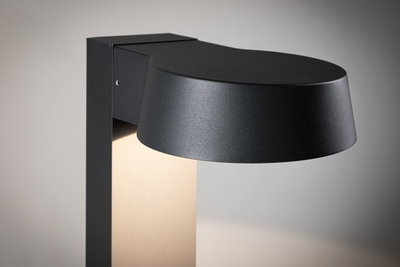Moderner schwarzer Außenwandleuchter aus Metall mit warmweißem Licht für Gartenbeleuchtung