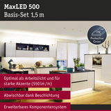 MaxLED 500 Basis-Set 1,5 m LED-Unterbauleuchte mit Schutzabdeckung für Küchenarbeitslicht