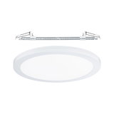 Round white LED panel with metal mount for energy-efficient ceiling lighting