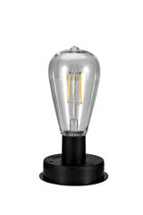 Transparent LED filament bulb with black base for energy-efficient lighting solutions