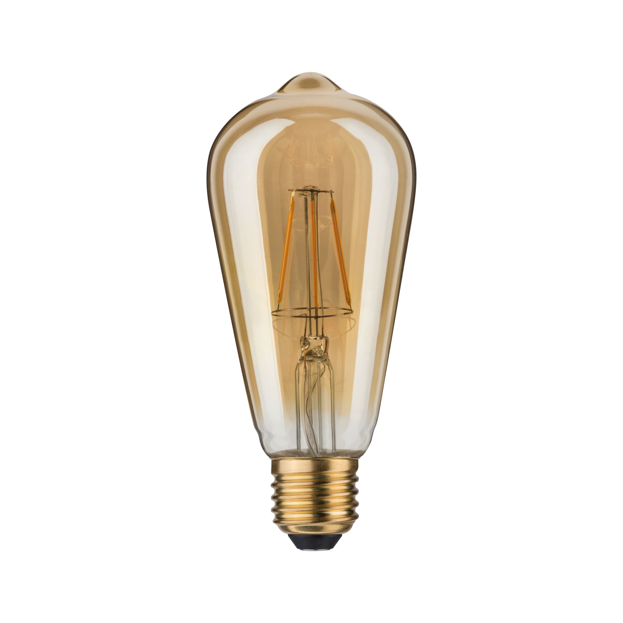 Vintage LED-lamp met amberkleurig glas en E27-fitting voor sfeervolle decoratieve verlichting