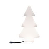 White LED Christmas tree made of plastic with cable for festive holiday lighting decor.