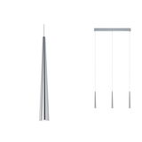 Suspension triple en aluminium brossé argenté pour éclairage intérieur moderne