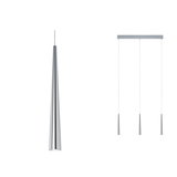 Dreiflammige Pendelleuchte aus gebürstetem Aluminium in Silber für moderne Innenräume
