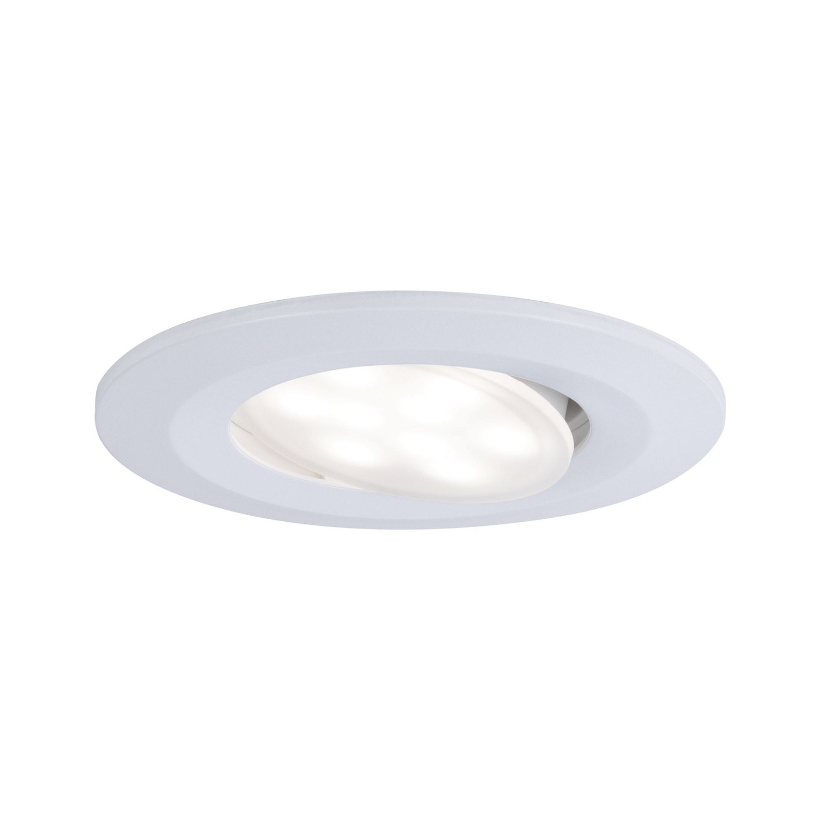 LED Recessed luminaire Calla 3-piece set Swivelling IP65 round 90mm 30° 5,5W 400lm 230V White Switch White