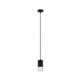 Suspension noire avec verre transparent et câble long pour éclairage intérieur moderne