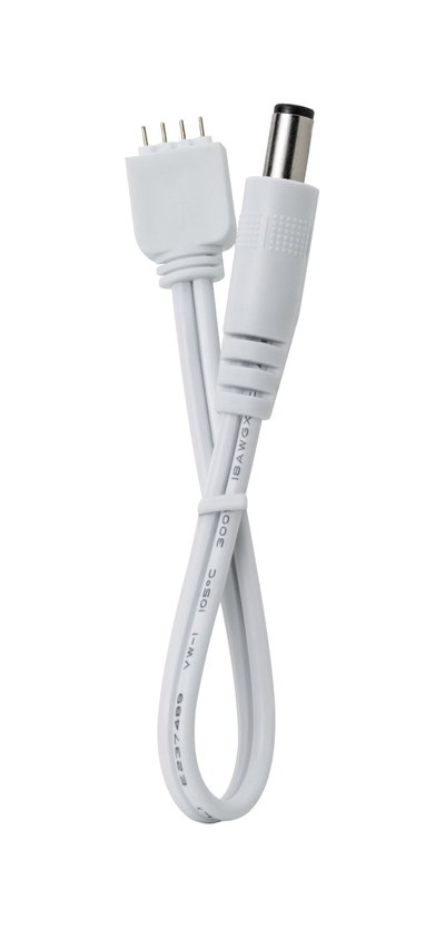 Câble de connexion blanc avec prise 4 broches et connecteur rond en plastique pour éclairage LED