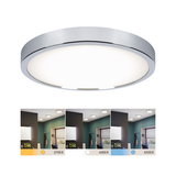 Plafonnier LED rond avec cadre chromé et température de couleur réglable de 2700K à 6500K pour pièces à vivre