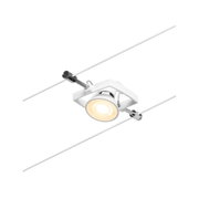 Weißer LED-Seilstrahler mit verstellbarem Spot und Metallhalterung für moderne Beleuchtungssysteme