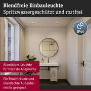 Blendfreie Aluminium-Einbauleuchte in Schwarz für Feuchträume mit IP44 Schutzklasse