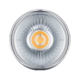 Rundstrahler mit silbernem Aluminiumgehäuse und warmweißem LED-Leuchtmittel für Akzentbeleuchtung