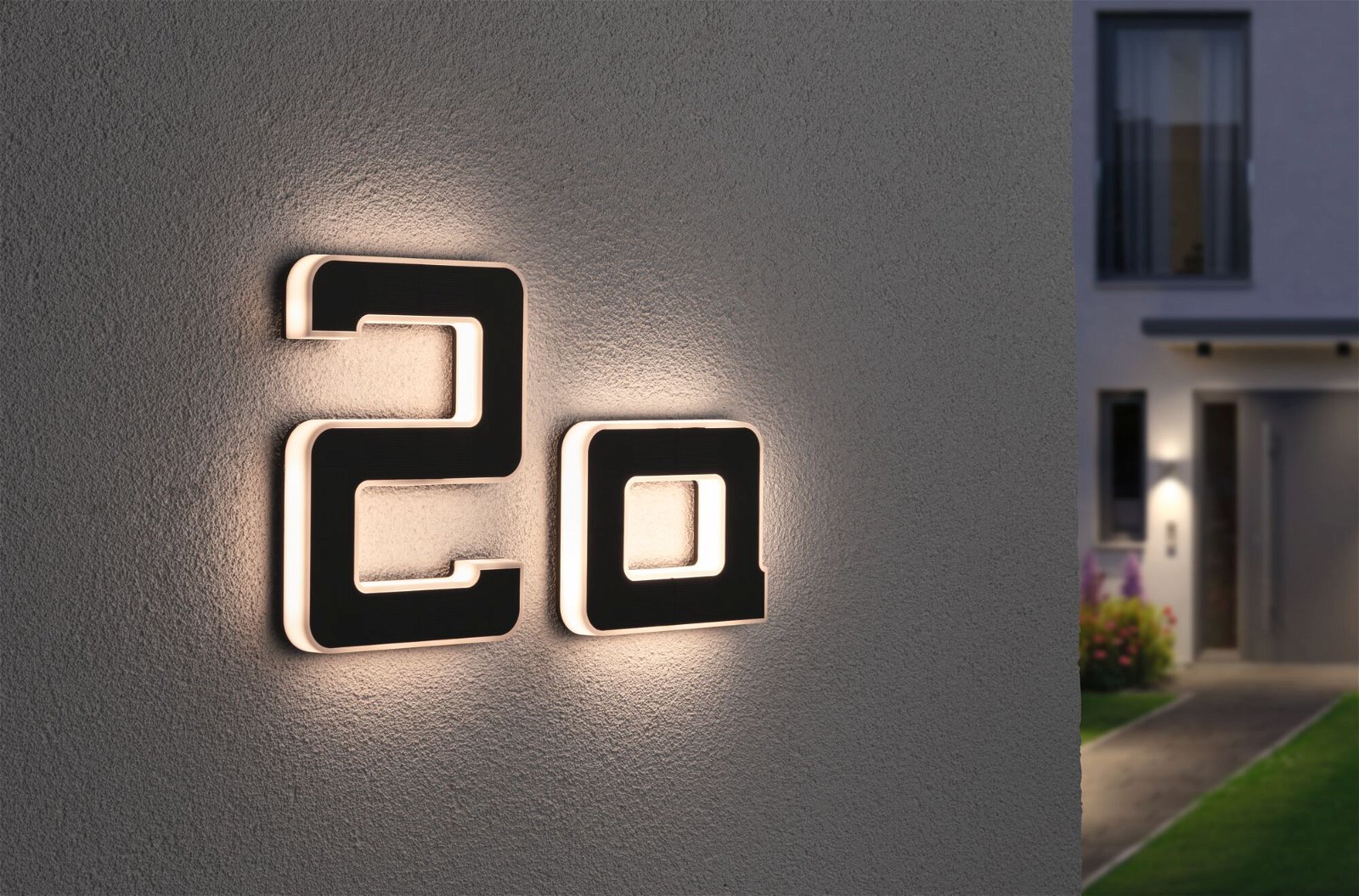 Solar LED House number luminaire incl. changeable battery Letter A incl. replaceable battery IP44 3000K 6lm Black