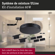 Kit d'installation ULine noir 60W avec câble pour systèmes d'éclairage intérieurs et plafonniers