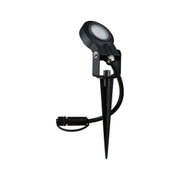 Schwarze LED-Gartenleuchte mit Erdspieß aus Kunststoff für Außenbeleuchtung und Gartenlicht