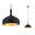 Pendant luminaire Embla II E27 Black/Gold Metal/Metal Black metal pendant light with gold interior and visible bulb for stylish home lighting