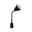 Plug-in luminaire Junus Bras flexible Black 230V E14 Black flexible wall lamp with white reflector and built-in switch for focused lighting