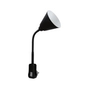 Lampe murale noire flexible avec réflecteur blanc et interrupteur intégré pour éclairage ciblé