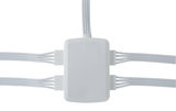 Hvid plastikfordeler med flere kabeltilslutninger til LED-belysningssystemer