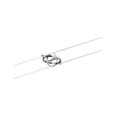 Silver metal cable holder with two parallel wires for flexible lighting systems