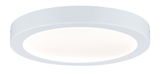 Plafonnier LED rond en métal blanc avec lumière blanc chaud pour pièces à vivre