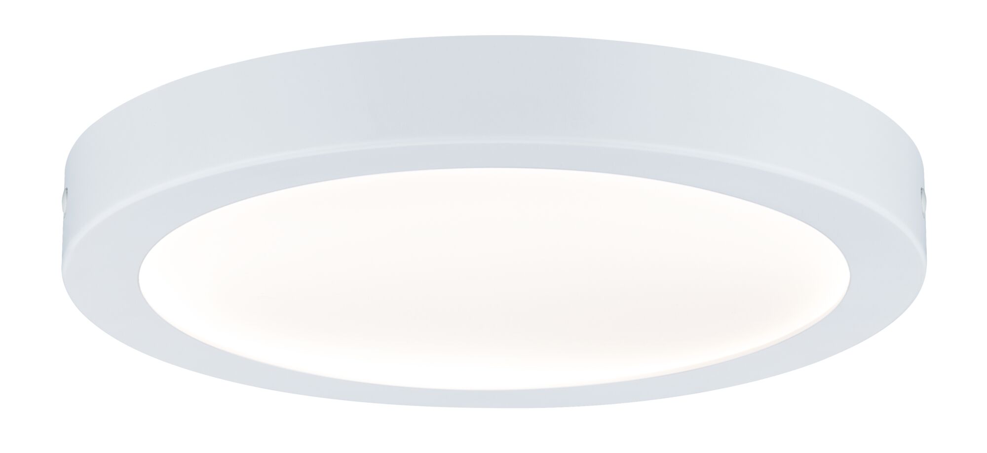 Panel LED Abia okrągły 300mm 22W 2200lm 2700K Biały Round white metal LED ceiling light with warm white illumination for living spaces
