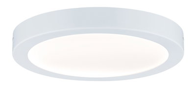 Ronde witte metalen LED-plafondlamp met warm wit licht voor woonruimtes
