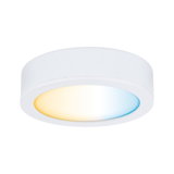 Round white LED ceiling light with warm and cool white light for modern room lighting