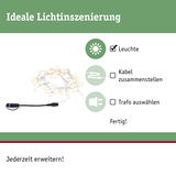 Weiße LED-Lichterkette mit Anschlusskabel für flexible Lichtinszenierung und Erweiterung