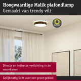 Moderne Malik plafondlamp van bruin vilt met indirect licht voor sfeervolle woonkamer