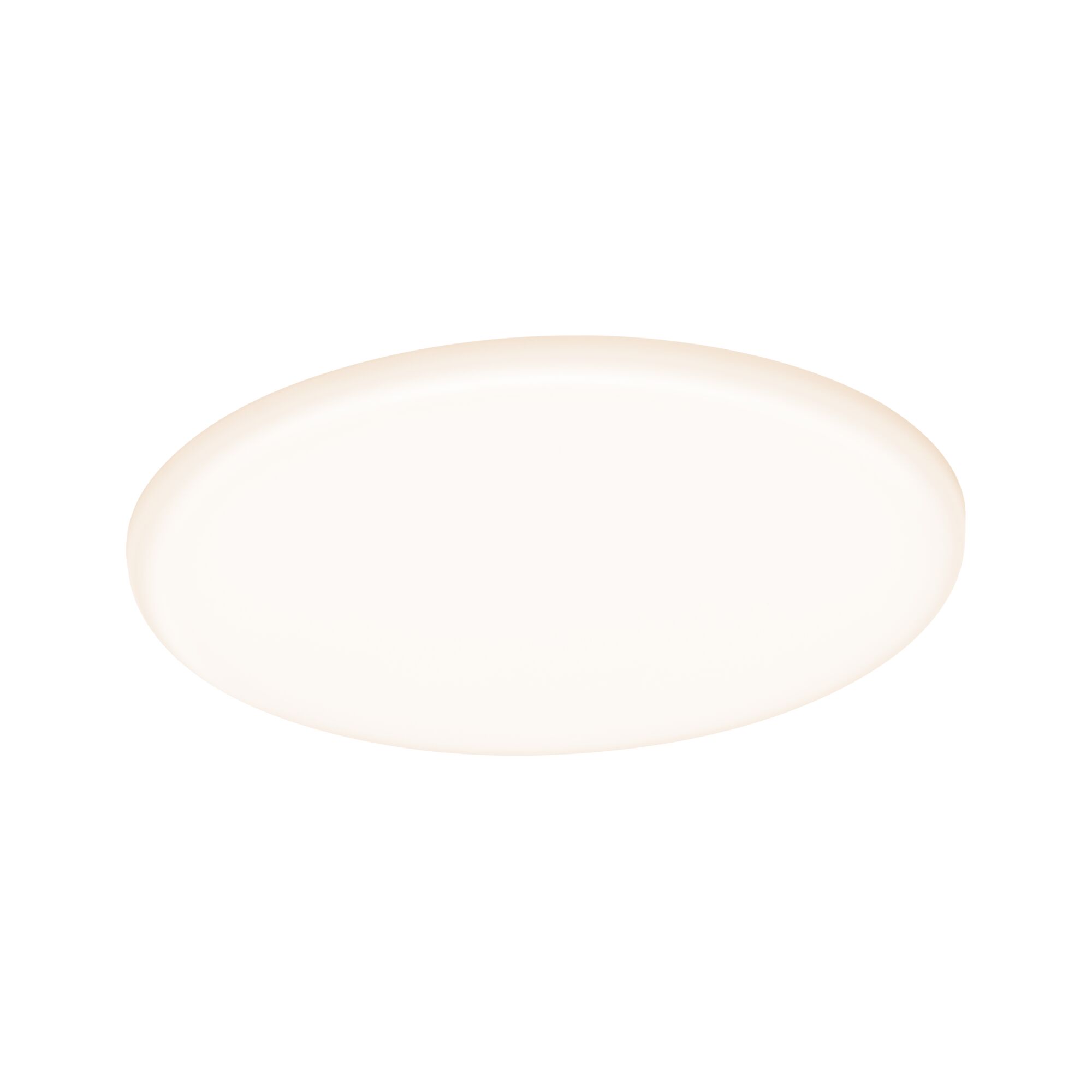 Round white LED ceiling light with warm white glow for modern rooms and energy-efficient lighting